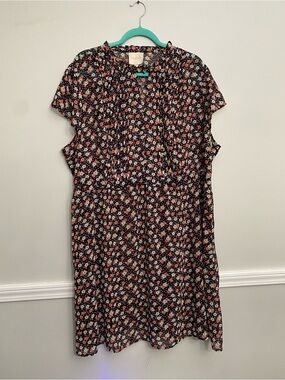 ModCloth Sheer Floral Keyhole Plus Size Dress - 4X